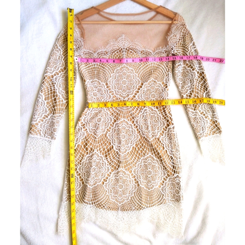 For Love and Lemons Grace white nude S lace dress - Picture 5 of 9